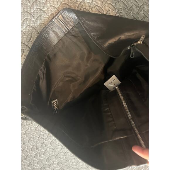 NWT 7 for all mankind genuine leather mini skirt black moto zipper AN6268H136 30 - Picture 5 of 11